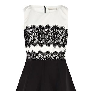 Brand new Kare Millen Black & White Dress Lace Trim